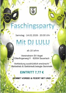 Faschingsparty Ü18 beim SV Arget
