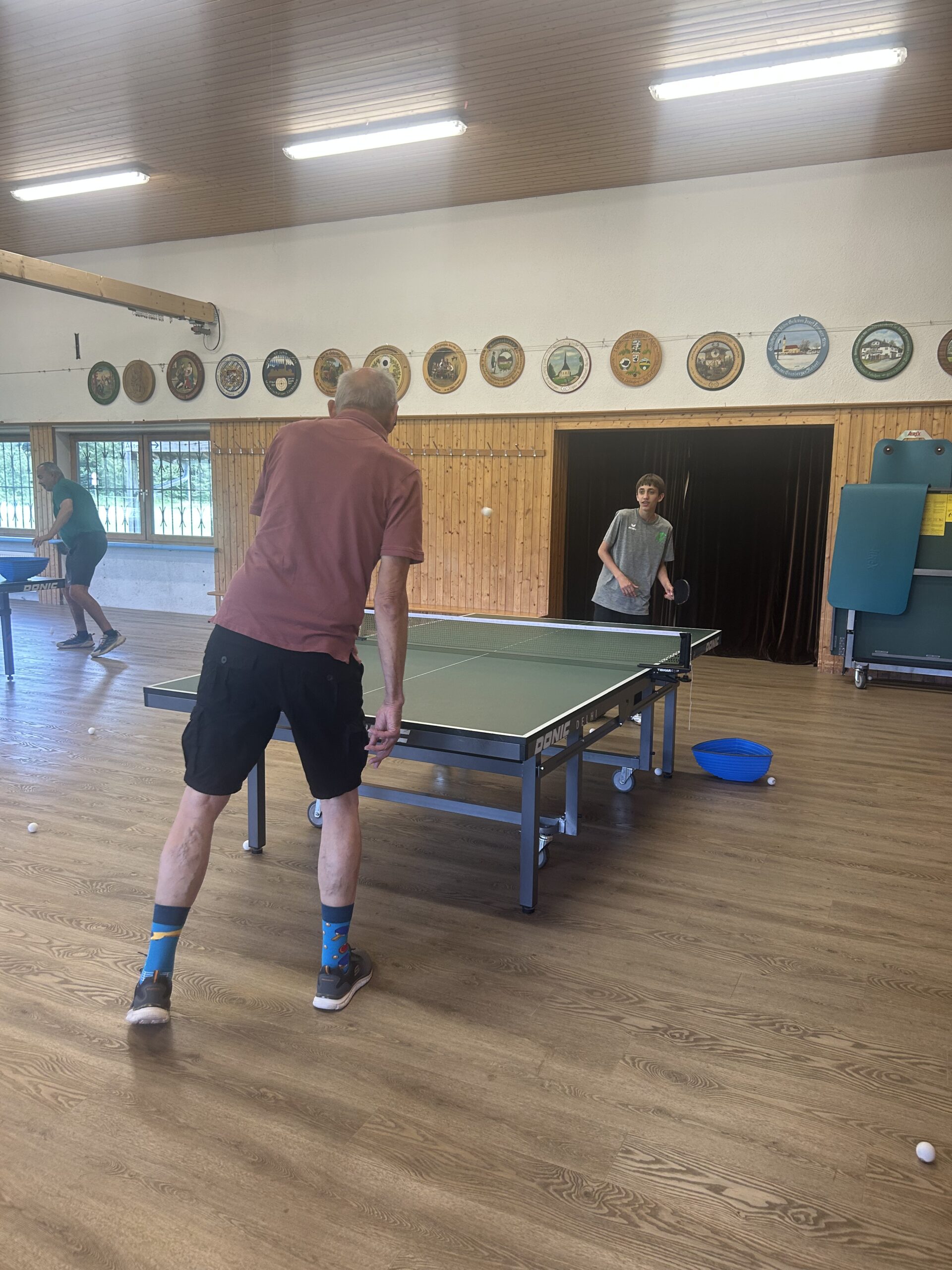 Training der Parkinson-Tischtennisgruppe beim SV Arget
